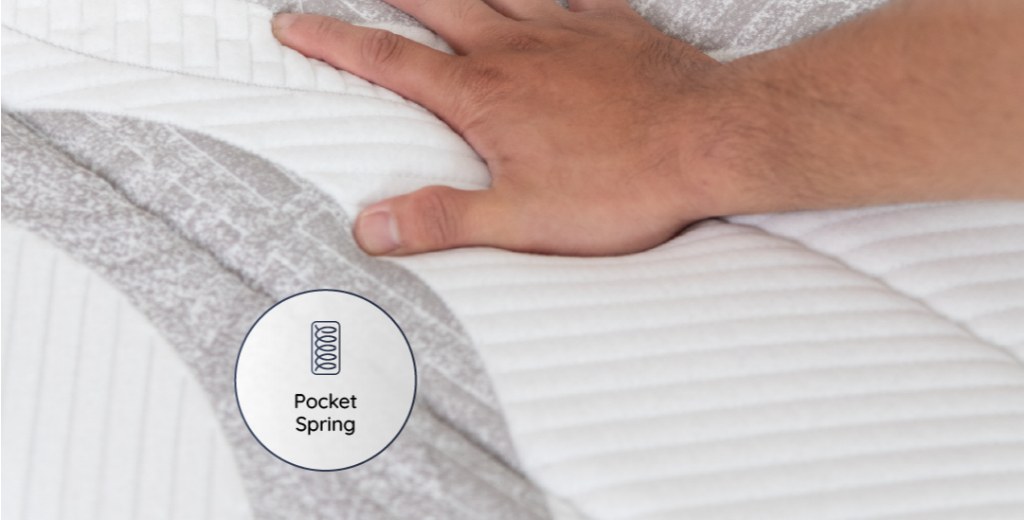 Permukaan quilted foam Touf Silken dengan pocket spring